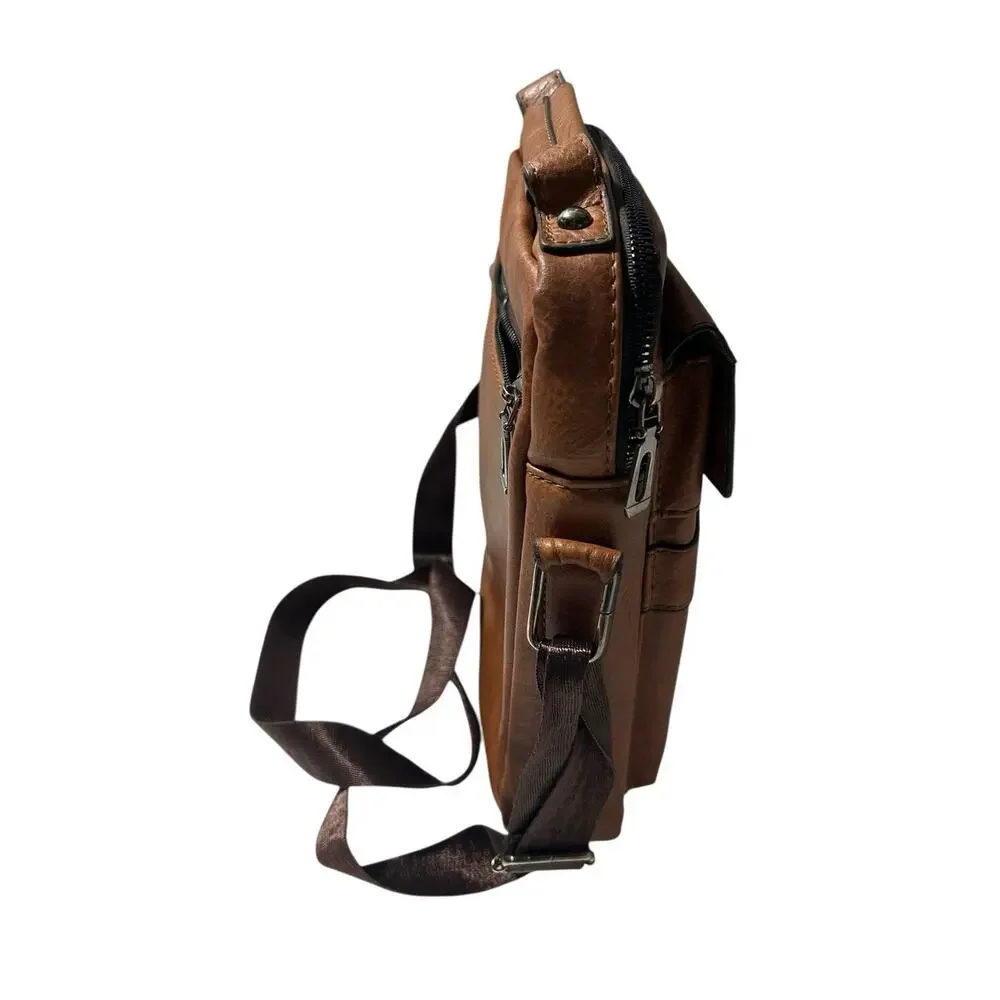 Weixer Crossbody Men’s Shoulder Bag Vintage Leather Vertical Hand Business